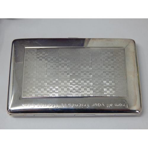 135 - Asprey: Hallmarked Silver Business Card Case: Measuring 9.5cm x 6.2cm: Hallmarked London 2007 by Asp... 