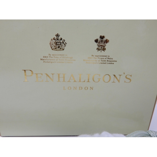 136 - Penhaligon's London: Large Silver Mounted Cut Glass Perfume Bottle with Inner Stopper: Hallmarked Bi... 