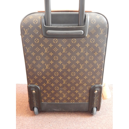 165 - Louis Vuitton Pegase 55 Monogram Cabin Suitcase with twin front pockets on wheels with extendable ha... 