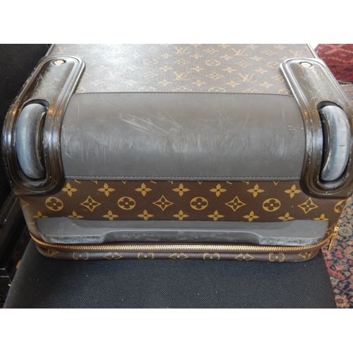 165 - Louis Vuitton Pegase 55 Monogram Cabin Suitcase with twin front pockets on wheels with extendable ha... 