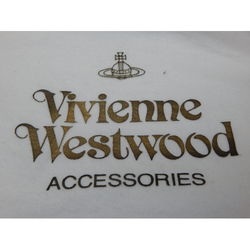 155 - VIVIENNE WESTWOOD, LONDON: Leather Handbag with Gold Coloured Orb to Front, Twin Handled with Zipped... 