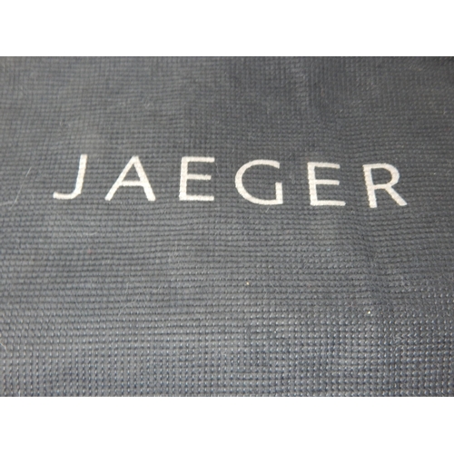 158 - JAEGER: Black Leather Flat Fold Over Bag with Gold Tone Clasp Revealing Inner Pocket in Original Dus... 