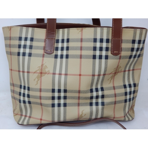 163 - BURBERRY, LONDON: Two Handled Bag with Inner Central Zipped Compartment & Side Zip Pocket 33cm wide,... 