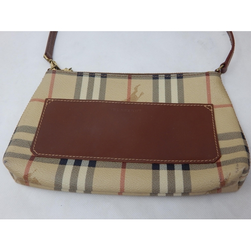 163 - BURBERRY, LONDON: Two Handled Bag with Inner Central Zipped Compartment & Side Zip Pocket 33cm wide,... 