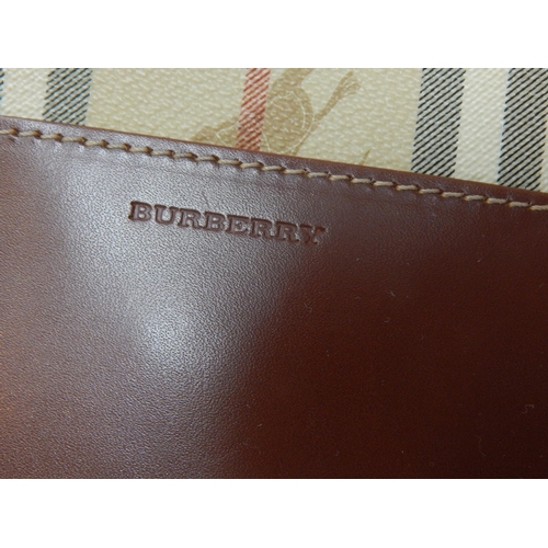 163 - BURBERRY, LONDON: Two Handled Bag with Inner Central Zipped Compartment & Side Zip Pocket 33cm wide,... 