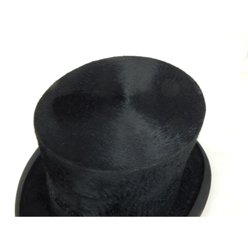 641 - Ellwood & Son, London Silk Top Hat in Original Tan Leather Hat Box