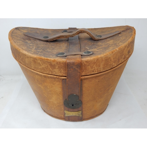 641 - Ellwood & Son, London Silk Top Hat in Original Tan Leather Hat Box