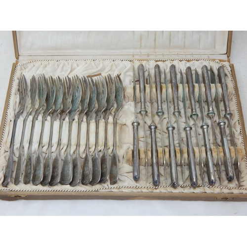 137 - Canteen of Silver 800 Standard German Fish Cutlery for 12 Place Settings, Each Piece Engraved with a... 