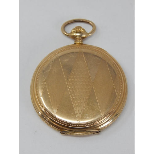 145 - Art Deco Gold Plated Full Hunter Pocket Watch with Subsidiary Seconds Dial.