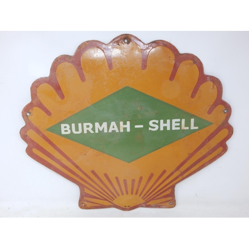 92 - Burmah Shell Steel & Enamel Sign: Measuring 51cm x 45.5cm