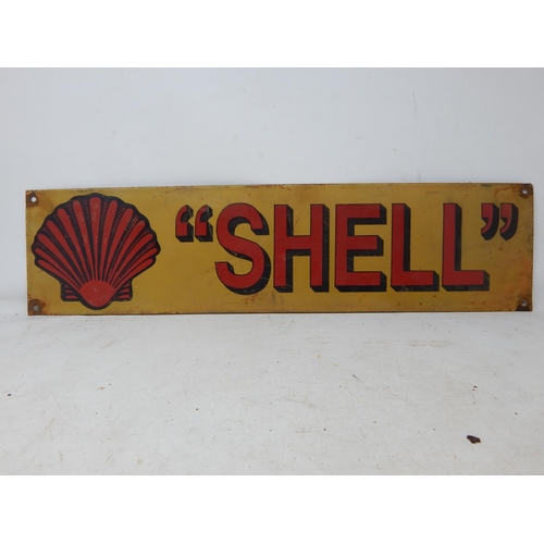 82 - Shell Steel & Enamel Sign: Measuring 61cm x 15.3cm