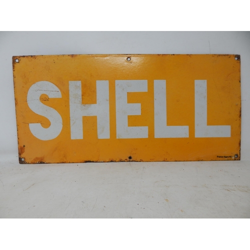 71 - Shell Steel & Enamel Sign: Measuring 48cm x 23cm