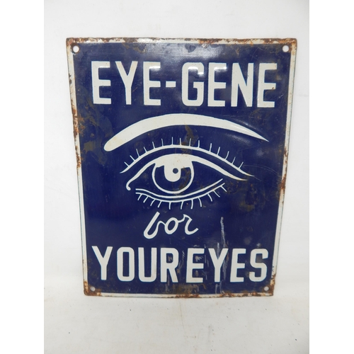 72 - Eye Gene Steel & Enamel Sign: Measuring 25.5cm x 20.5cm