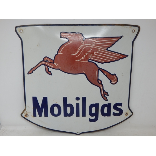 75 - Mobilgas Steel & Enamel Sign: Measuring 46.5cm x 45.5cm