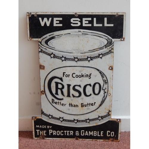 77 - Crisco Steel & Enamel Sign: Measuring 50.8cm x 35.5cm