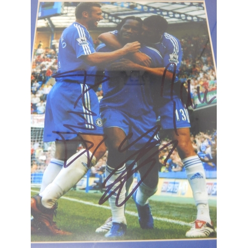 650 - CHELSEA F.C: Signed Photo (3 x Signatures): Framed & Glazed Measuring 36.5cm x 31.5cm