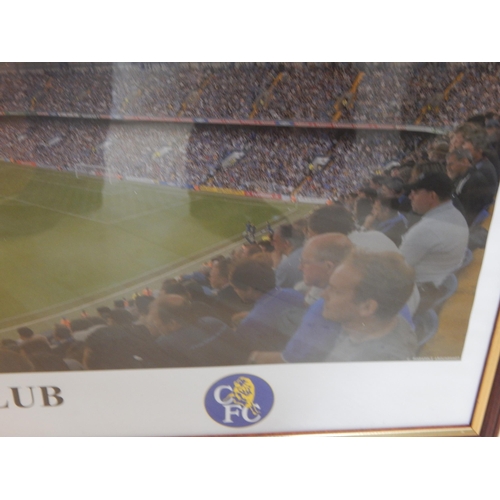 656 - CHELSEA F.C: Large Framed & Glazed Photographic Picture of Stamford Bridge: Measuring 103cm x 42cm