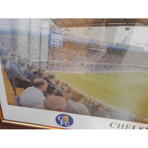 656 - CHELSEA F.C: Large Framed & Glazed Photographic Picture of Stamford Bridge: Measuring 103cm x 42cm