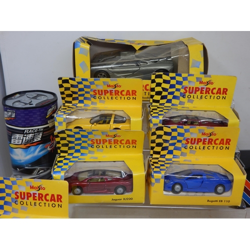 548 - A Collection of Model Vehicles Including a Minichamps Rolls Royce Phantom Drophead Coupe, Hot Wheels... 