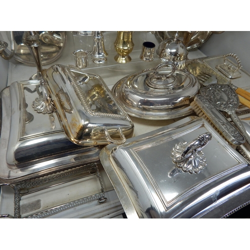 151 - A Quantity of Silver Plated Wares Including Entree Dishes, Candelabra etc (lot)