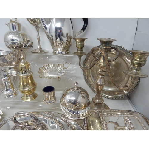 151 - A Quantity of Silver Plated Wares Including Entree Dishes, Candelabra etc (lot)