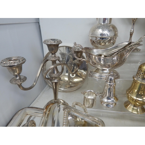 151 - A Quantity of Silver Plated Wares Including Entree Dishes, Candelabra etc (lot)