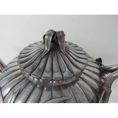 703 - Japanese Silver Tea Set by Arthur & Bond, Yokohama, Comprising Teapot, Milk Jug, Lidded Sugar Bowl, ... 