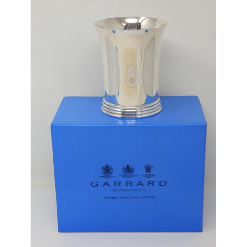 705 - GARRARD: Silver Beaker of Tapering Form on a Stepped Base: Hallmarked London 1997 by Garrard: Height... 