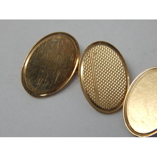 286 - A Pair of 9ct Yellow Gold Cufflinks (Not Personalised) Weight 8.18g