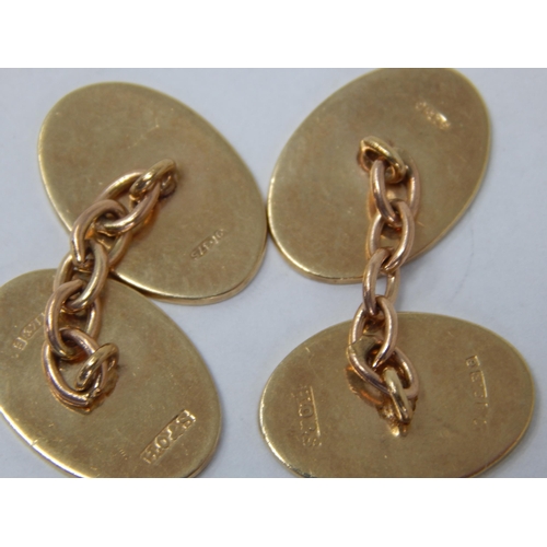 286 - A Pair of 9ct Yellow Gold Cufflinks (Not Personalised) Weight 8.18g