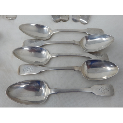 722 - Victorian Irish Silver Part Canteen Comprising 12 x Dinner Forks (20cm) 7 x Tablespoons (22.5cm) 5 x... 