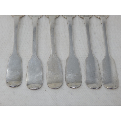 727 - Set of 6 Victorian Silver Dessert Forks Hallmarked London 1848 by Charles Boyton: Length 17cm: Weigh... 