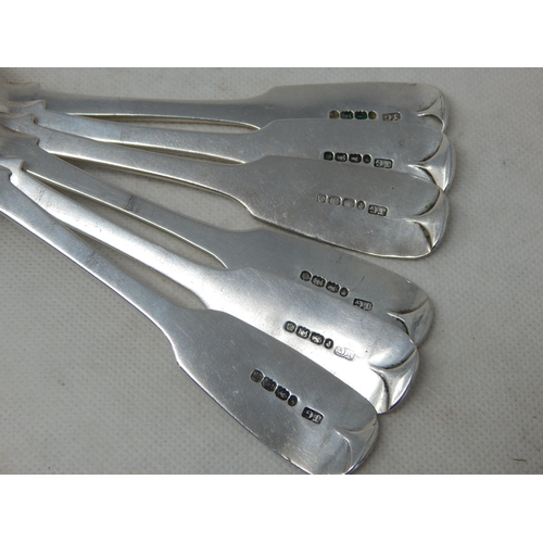 728 - Set of 6 Victorian Silver Dessert Spoons Hallmarked Exeter 1850 by Josiah Gregory: Length 18cm: Weig... 