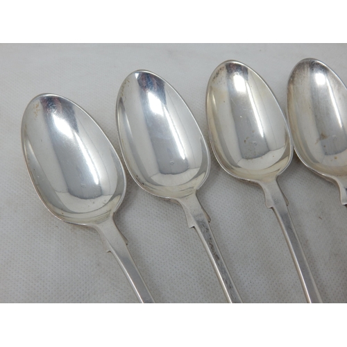 729 - Set of 6 Victorian Silver Dessert Spoons Hallmarked London 1864 by William Smily: Length 18cm: Weigh... 