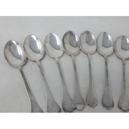 731 - Set of 12 Silver Coffee Spoons with Trefid Terminals: Hallmarked Sheffield 194 by Henry Wilkinson: L... 