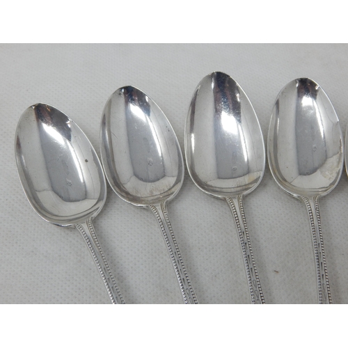 732 - Victorian Set of 6 Silver Teaspoons Hallmarked London 1883 by George Maudsley Jackson: Length 12.5cm... 