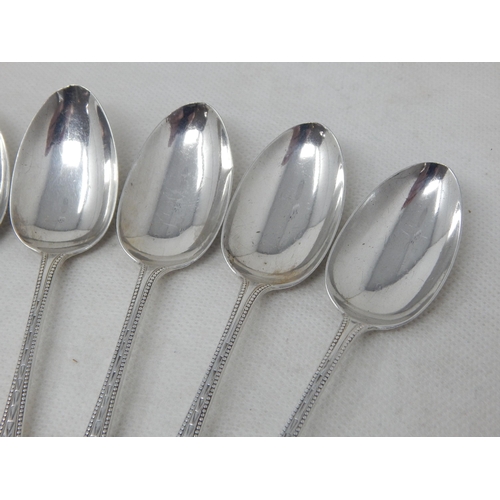 732 - Victorian Set of 6 Silver Teaspoons Hallmarked London 1883 by George Maudsley Jackson: Length 12.5cm... 