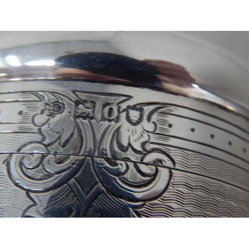 746 - Edwardian Silver Cylindrical Pot Hallmarked London 1909 by Goldsmiths & Silversmiths: 8cm diameter x... 