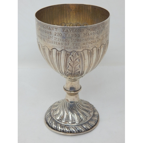 750 - Victorian Silver Presentation Cup: Hallmarked London 1878 by G. Smith & Son: Height 15cm: Weight 194... 