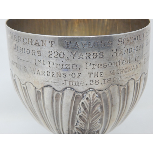 750 - Victorian Silver Presentation Cup: Hallmarked London 1878 by G. Smith & Son: Height 15cm: Weight 194... 