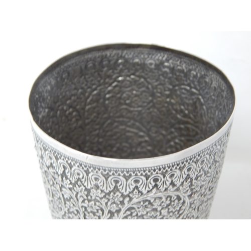 756 - 19th Century Indian Kutch Silver Beaker: Height 12.5cm: Weight 160g