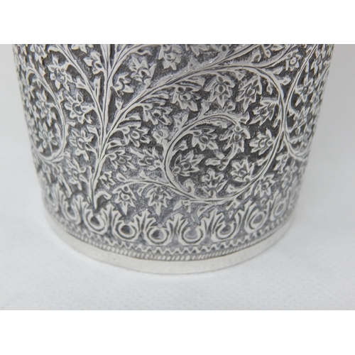 756 - 19th Century Indian Kutch Silver Beaker: Height 12.5cm: Weight 160g