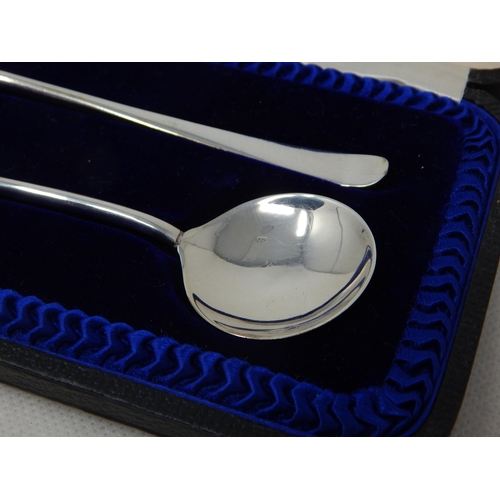 770 - A Pair of Silver Sauce Spoons Hallmarked Sheffield 1913 by Cooper Brothers in Original Fitted Case