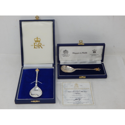 773 - Hallmarked Silver QEII Golden Jubilee 2002 Crown Top Spoon, Limited Edition 178/500 by C.J Vander in... 