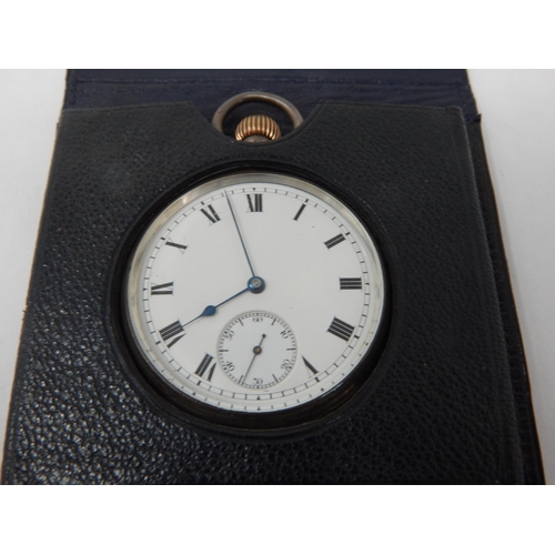 774 - Edwardian Gentleman's Top Wind Pocket Watch Hallmarked Birmingham 1907 by A.L Dennison in Leather Tr... 