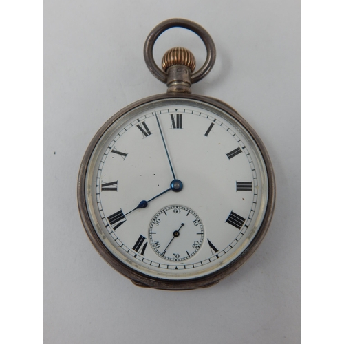 774 - Edwardian Gentleman's Top Wind Pocket Watch Hallmarked Birmingham 1907 by A.L Dennison in Leather Tr... 