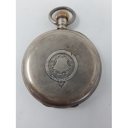 774 - Edwardian Gentleman's Top Wind Pocket Watch Hallmarked Birmingham 1907 by A.L Dennison in Leather Tr... 