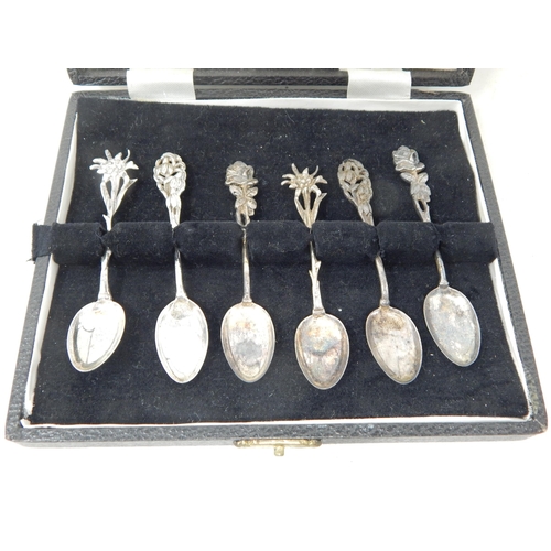 785 - A Group of Continental Silver Including a Pair of Indian Silver Napkin Rings, Spoons etc