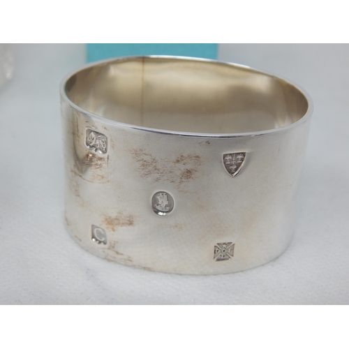 788 - A Group of Hallmarked Silver Including a Christening Cup, napkin Rings & a Silver Topped Cut Glass S... 