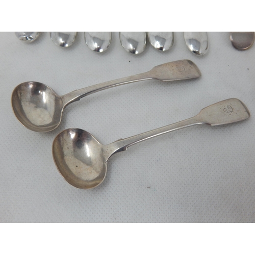 793 - A Group of Silver Spoons Including a Pair of Victorian Irish Silver Condiment Spoons, Edinburgh Silv... 